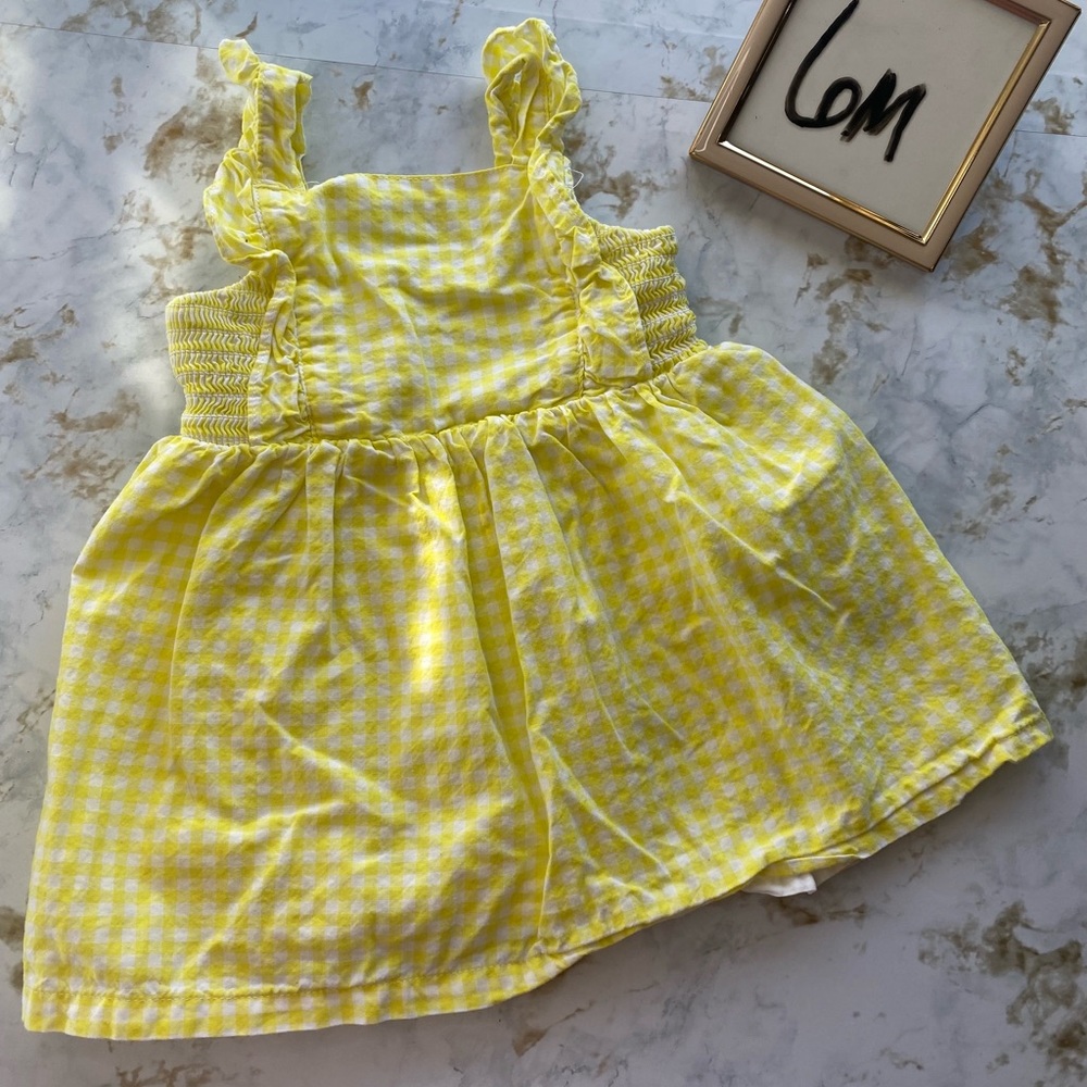 Gingham ruffle sleeve dress